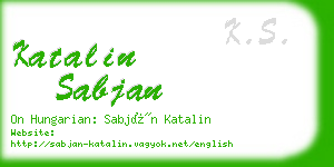 katalin sabjan business card
